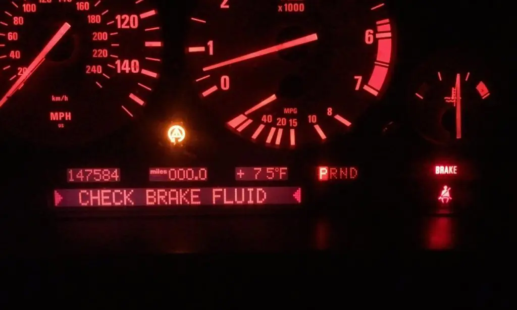 low brake fluid signs