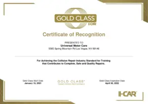 gold class certificate