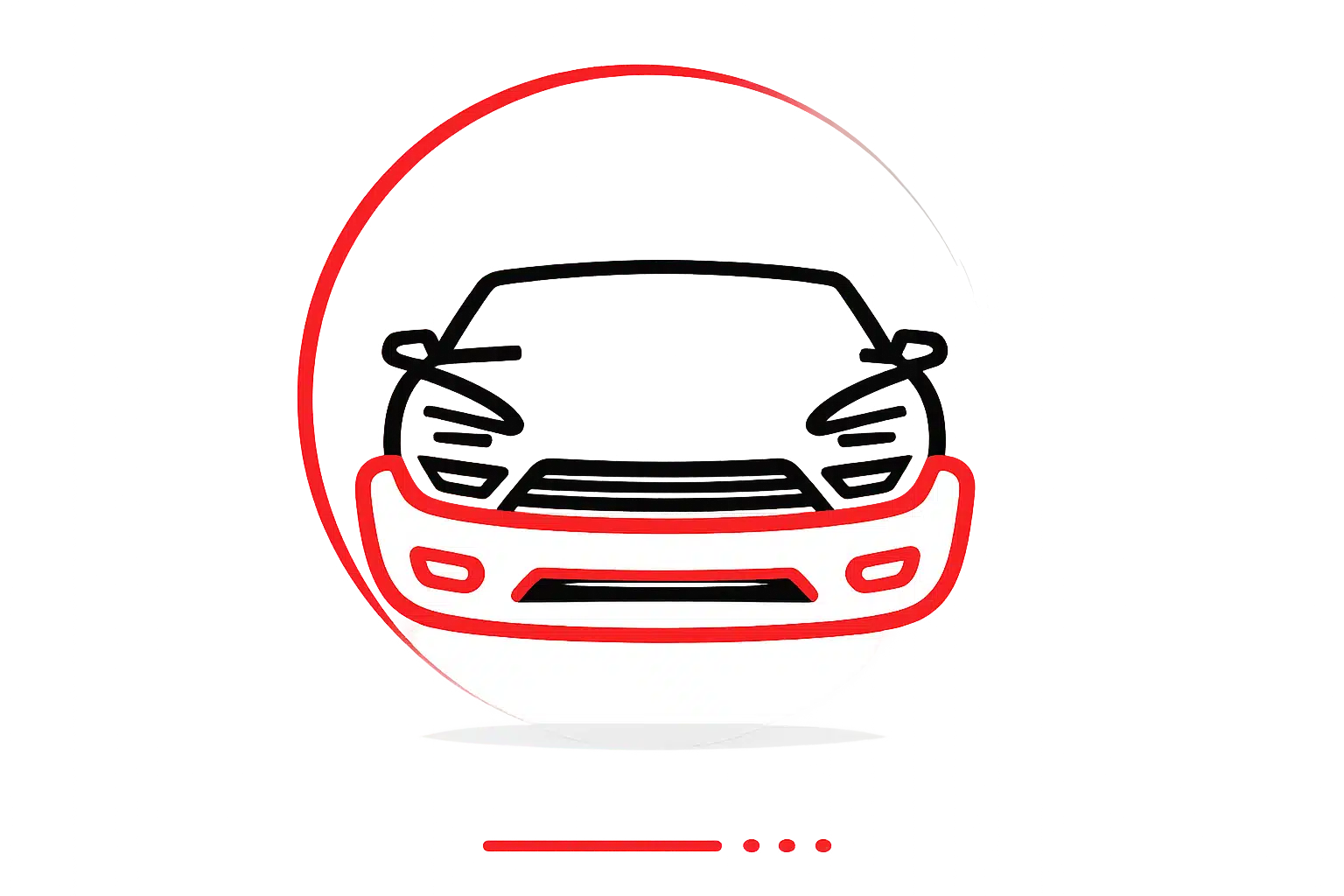 Front car diagnostic and inspection service icon design