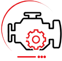 Engine repair and diagnostic service icon for vehicles