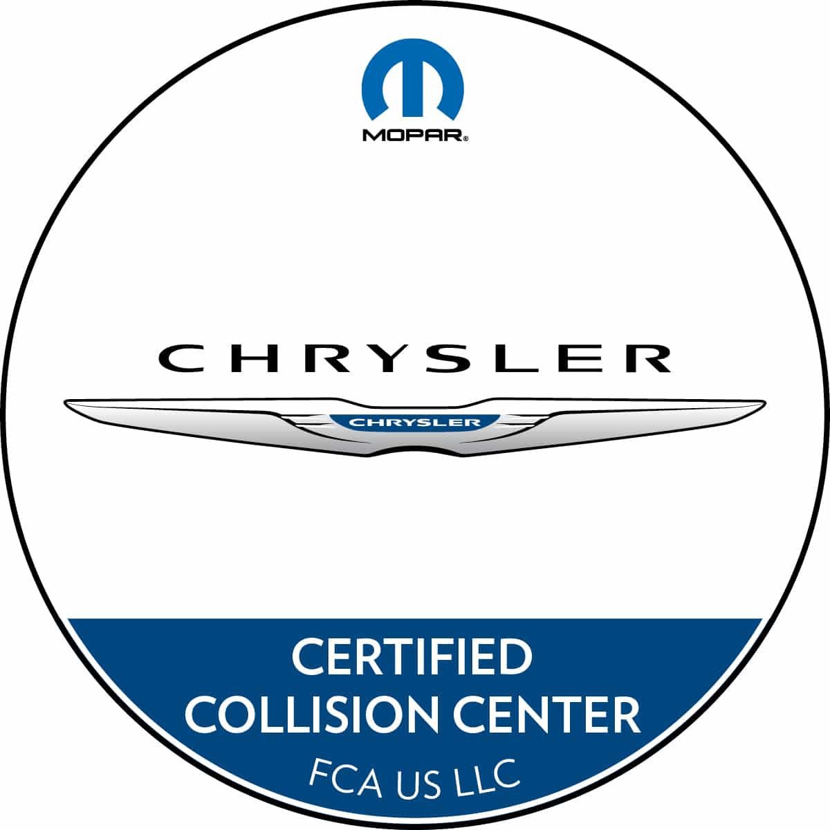 Chrysler certified collision center badge