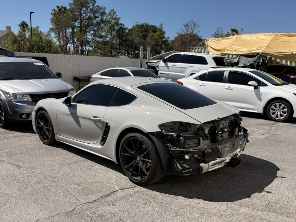 Original Porsche Cayman workshop photograph with rear bumper cover and lamps removed