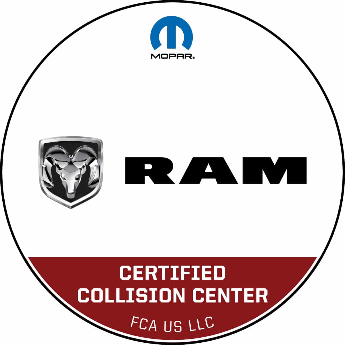 Ram certified collision center badge