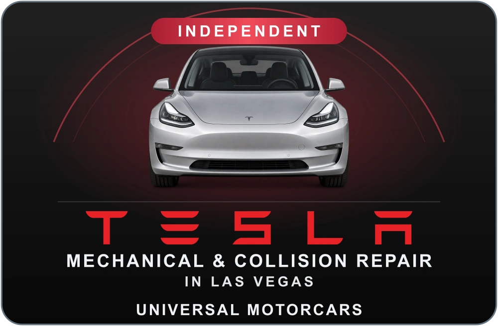Tesla Model 3 illustration for Universal Motorcars independent mechanical and collision repair in Las Vegas