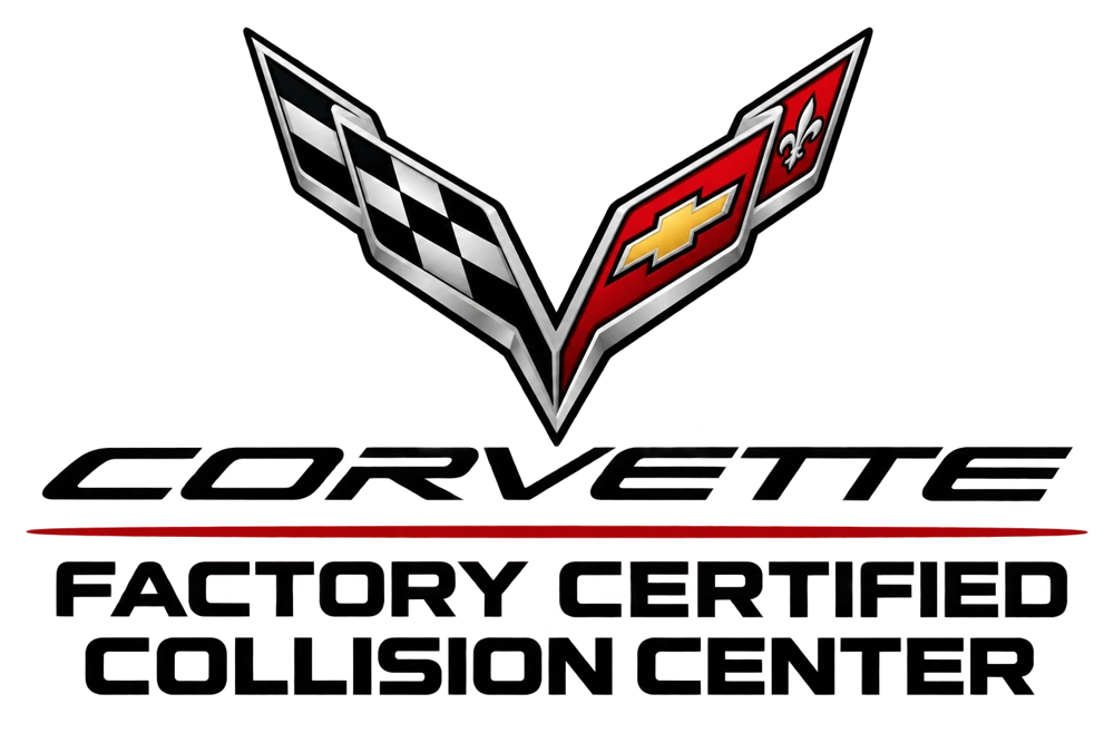 Corvette factory-certified collision center graphic