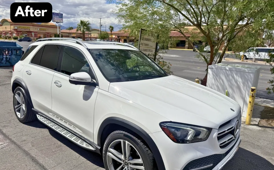 White Mercedes-Benz GLE, front three-quarter exterior view