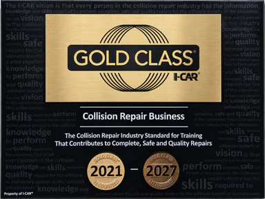 I-CAR Gold Class recognition plaque for Universal Motorcars Spring Mountain